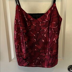 White House Black Market Red Sequin Camisole